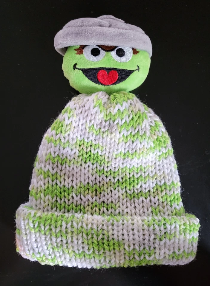 Sombrero de invierno tejido invierno calle sésamo casero. "OSCAR EL GRUÑÓN" Foto 1 de 1