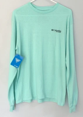 Columbia PHG Shirt Men's Medium Green Aqua Long Sleeve Hunting NEW 100% Cotton - Image 1 of 4