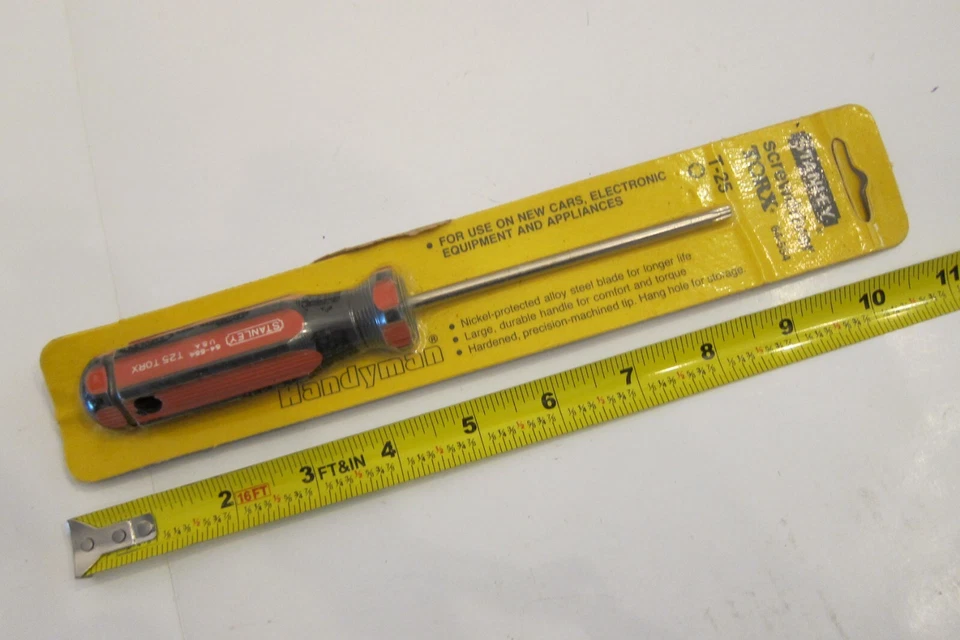 VINTAGE-NUEVO! DESTORNILLADOR STANLEY T25 TORX 64-554 HECHO EN EE. UU. Foto 1 de 4