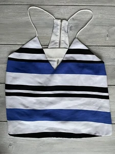 Finders Keepers Womens Top Size M Blue White Black Stripes BNKR Boutique - Picture 1 of 3
