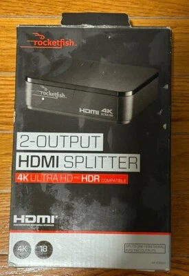 Rocketfish RF-G1603 2 Output HDMI Splitter Black HM-ROC - Image 1 of 4