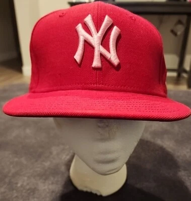 Шерстяная бейсбольная кепка New Era 59Fifty красная New York Yankees 7-1/4 розовая NY - Изображение 1 из 4