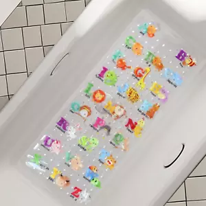 Baby Bath Mat for Tub for Kids 40 X 16 Inch Non Slip Cartoon Bath Tub Shower - Picture 1 of 12
