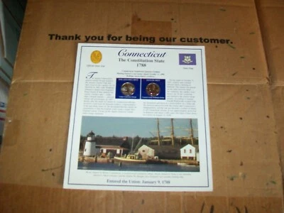 Postal Commemorative Society Connecticut Statehood Quarters & Stamps - Image 1 of 4