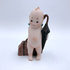 Kewpie Traveler signierter Bisque Rose O'Neill 3,5" mit Regenschirmkoffer TOP