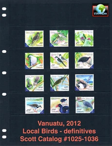 $51.85 Scott Value - 2012 VANUATU Birds definitives Pacific CV MNH NH UMM - Picture 1 of 4