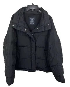 Abercrombie & Fitch Herren Schwarz Stretch Serie Jacke Puffer Mantel Größe XL Winter - Bild 1 von 7
