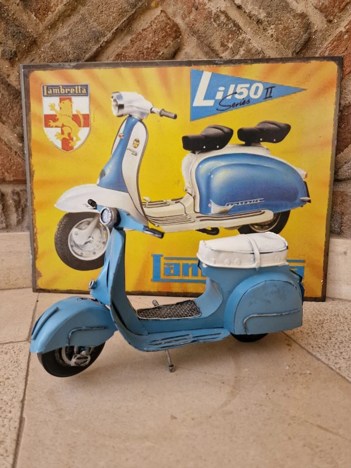 Vespa scooter moto hecha a mano + Metal Publicidad Italia Vespa Pub. letrero Foto 1 de 4