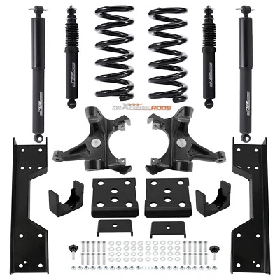 Front 4" & Rear 6" Drop Kit w/Shock For Chevy GMC C1500 88-98  W/1.25" ROTORS V8 - Image 1 of 4