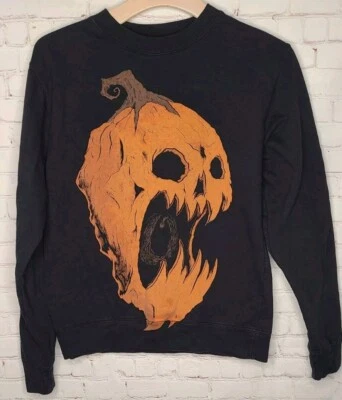 Седьмой. чернила зла тыквы толстовка черный Crewneck гранж готики Хэллоуин XS  - Изображение 1 из 4