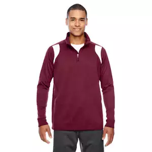 Men's Team365 Elite Performance Quarter-Zip Jacket Maroon/White M-2XL - Picture 1 of 4