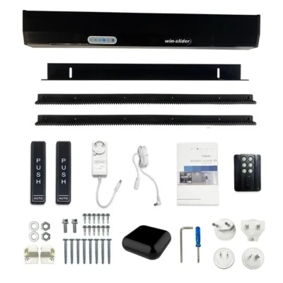 Abridor de puerta corredera residencial color negro, control telefónico operador de puerta de bolsillo Foto 1 de 4