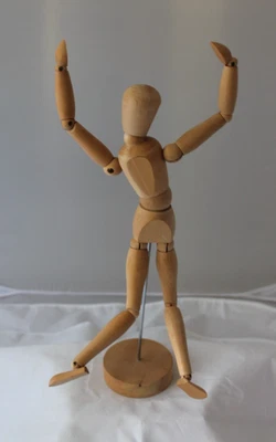13” Free-Standing Wooden Articulated Artist Model – Fully Jointed, Poseable - Image 1 of 4