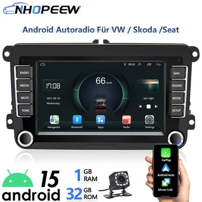 Carplay Autoradio Android 15 +Kamera FÜR VW Polo 6R 6C V 2009-2017 GPS Navi WiFi - Bild 1 von 4