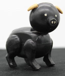 Vintage Fisher Price Little People Play Family Farm #915 BLACK PIG FIGURE Toy - Picture 1 of 13