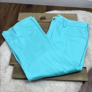 Pantalones recortados de algodón de pierna recta azul claro para mujer Vineyard Vines talla 16 - Imagen 1 de 6