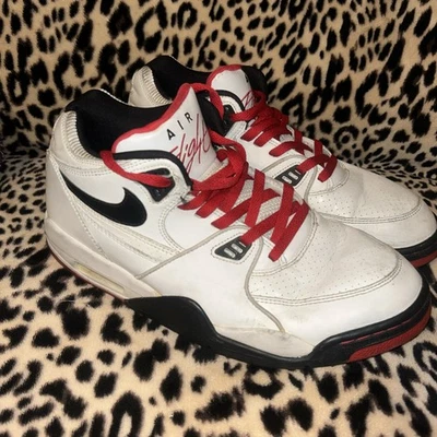 Nike Air Flight 89 306252-107 White Black Sport Red Men Basketball Shoes Sz 11.5 - Image 1 of 4