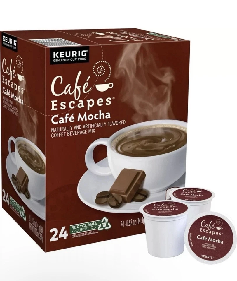 Cafe Escapes Cafe Mocha Keurig K-Cup Pod 24 Count Coffee Beverage- Exp 12/08/25 - Image 1 of 1