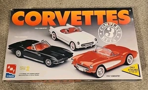 Vintage AMT 3 Chevrolet Corvettes Kit Models # 8175 1957 1953 1963 Open Box - Picture 1 of 2
