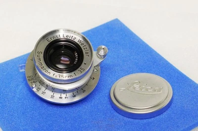 Lente Leica 3.5cm f3.5 Summaron A36 grande angular L39 parafuso Mt com tampas f/3g/3f em perfeito estado- - Imagem 1 de 4