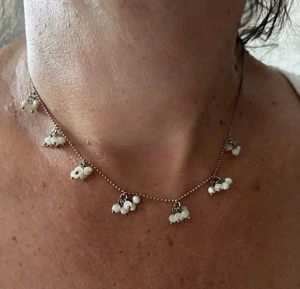 Sterling Silver Matching Pearl Necklace And Earring Set - Picture 1 of 12