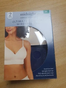 Carole Hochman  2 Pack Ultimate Comfort Wirefree Bra XL Navy/Cream - Picture 1 of 4