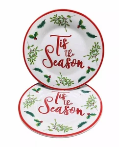 2er Set Royal Norfolk Weihnachten Stechpalme Beere Salatteller - 7" Weihnachten - Bild 1 von 1