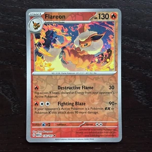 Flareon 136/165 Pokemon 151 Scarlet & Violet Reverse Holo Rare NM - Picture 1 of 2