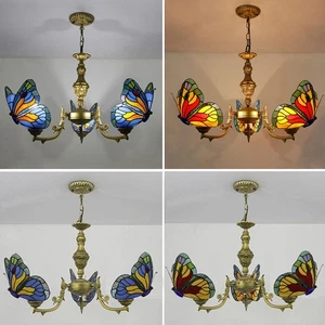 Stained Glass Victorian Design Ceiling Pendant Light Vintage Antique Chandelier - Picture 1 of 11