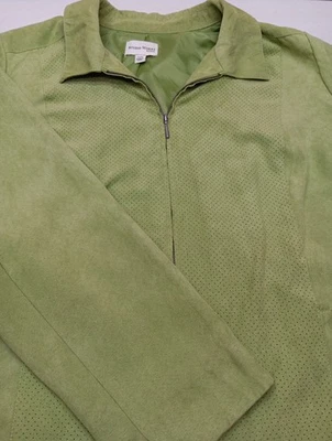 Studio Works Faux Suede Full Zip Front Jacket Blazer Lined Fuchsia,  Sz: 14 EUC — 第 1/4 张图片