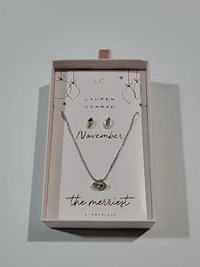 LC Lauren Conrad Geburtsstein "November" Schmuckset, Halskette & Ohrstecker NEU - Bild 1 von 10