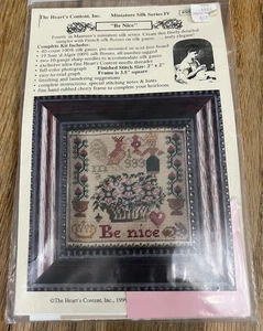 The Heart's Content Minature Silk Series IV "Be Nice" Counted Cross Stitch Kit - Picture 1 of 4