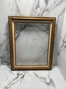 Vintage mattiert goldfarben verziert MCM Bilderrahmen, hält 11 x 14" *nur Rahmen* - Bild 1 von 9