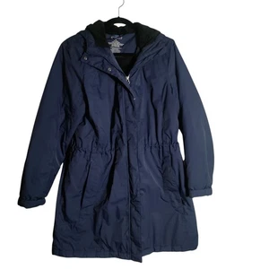 LL Bean Women’s Hooded Parka Navy Blue Size Large - Picture 1 of 8