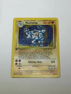 Pokémon Card TCG Machamp Base Set 8/102 Holo 1st Edition Holo Rare LP - Image 1 of 2