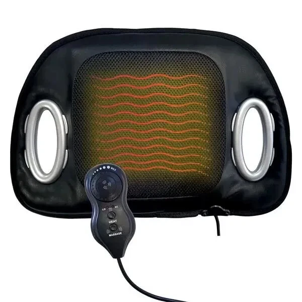 Streetwize Black 12v Car Heated Seat Cushion With Lumbar Back Support & Massage