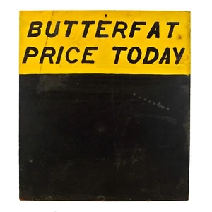 Vintage Primitive Butterfat Price Today Butcher Shop Chalkboard Sign - Picture 1 of 4