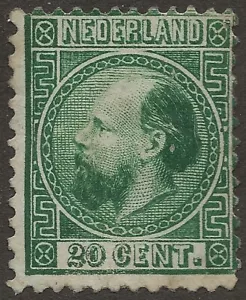 Países Bajos 1867 20c Verde Como Nuevo MH SG14 10IA Tipo 1 - Imagen 1 de 2