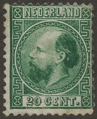 Holanda 1867 20c verde perfeito estado MH SG14 10IA tipo 1 - Imagem 1 de 2