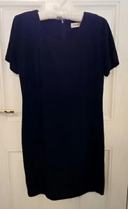 Vintage Berkertex Short Black Dress Size 14 Cap Sleeve, adapted to Petite - Picture 1 of 10