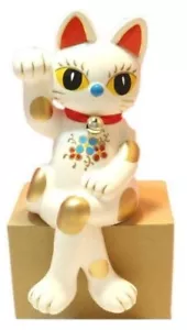 Maneki Neko Bianco Giapponese Lucky Cat Apertura Celebration Ornamento Altezza 9 - Picture 1 of 1