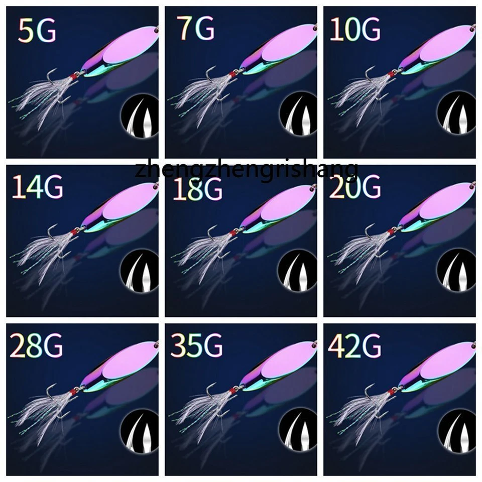 5 PIEZAS Señuelos de Cebo Crankbait Cuchara Giratoria de Pesca de Metal con Lentejuelas Biseladas 5g-42g Foto 1 de 4