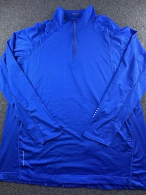 Pullover Ogio Endurance Para Hombres XX-Grande Azul 1/4 Cremallera Manga Larga Logotipo de Atletismo Foto 1 de 4