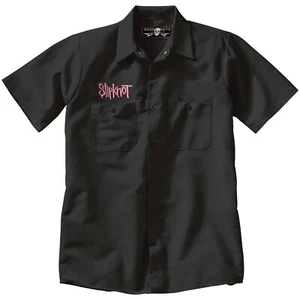 SLIPKNOT Embroidered Patch + Black Button Up Work SHIRT Metal punk rock tattoo - Picture 1 of 2