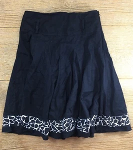 Willi Smith Women's Skirt Size 4 Black White Flare A-Line Knee Length Dressy - Picture 1 of 8