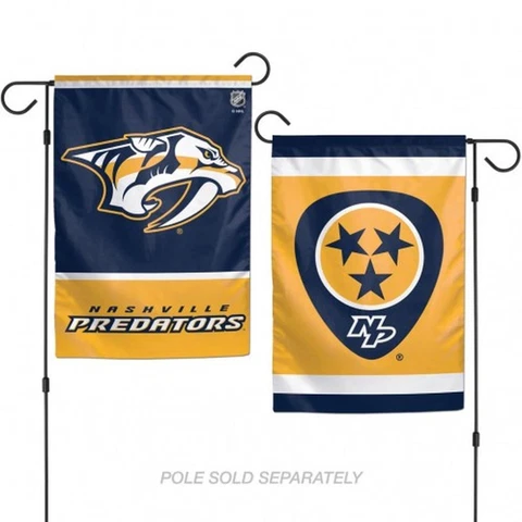 Nashville Predators 2 Sided Garden Flag 12.5" x 18" [NEW] NHL Fan Yard Outdoor Cover