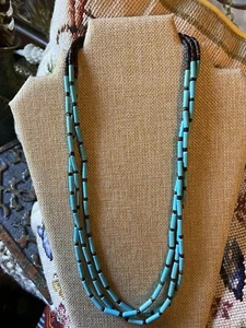 Multi 3 Strang Boho Türkis Howlith Halskette 24" Southwestern Bohemian Lagenlook - Bild 1 von 7