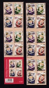 3886b Weihnachten Weihnachtsmann Ornamente Heft 20 von 37¢ Briefmarken postfrisch S1111 - Bild 1 von 2