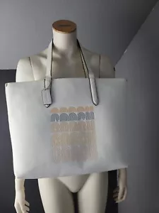 COACH SHOPPER HIGHLINE TASCHE HANDTASCHE LEDER CREME WEISS MIT LOGO D2316 - Bild 1 von 7