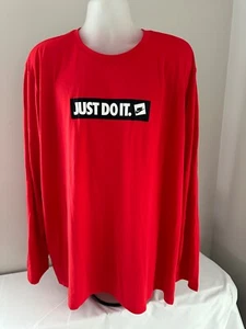 Nike Dri-Fit Red L/S Just Do It Graphic Fitness Top FD6650-657 Taglia 3XL,XXXL - Foto 1 di 2